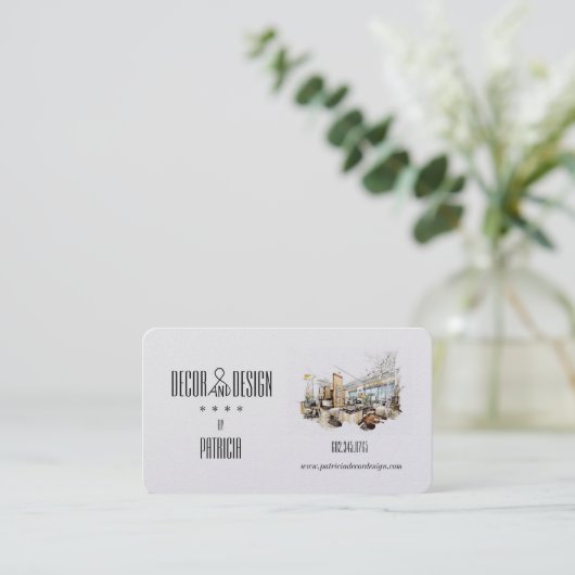 Elegantes Dekor und Design/Innendesign Visitenkarte (Stehend Vorderseite)