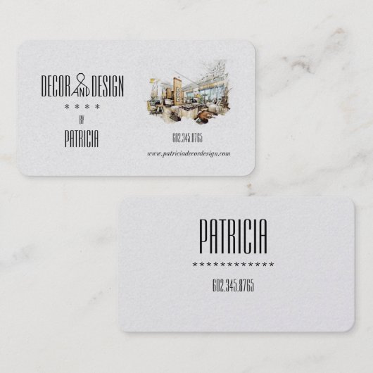 Elegantes Dekor und Design/Innendesign Visitenkarte (Vorne/Hinten)