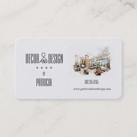 Elegantes Dekor und Design/Innendesign Visitenkarte (Vorderseite)