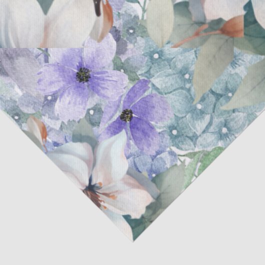 Elegantes Dekor von Blumen und Schmetterlingen Seidenpapier (Ausschnitt)