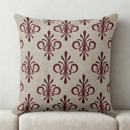 Elegantes Dekorationsmuster Maroon Damask Muster Kissen