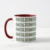 Elegantes dekoratives botanisches Weihnachtsfest Tasse (Links)