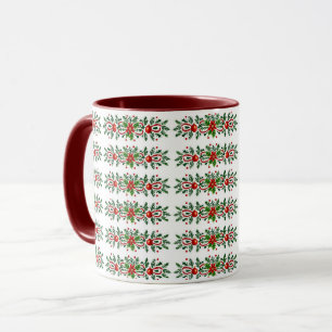 Elegantes dekoratives botanisches Weihnachtsfest Tasse