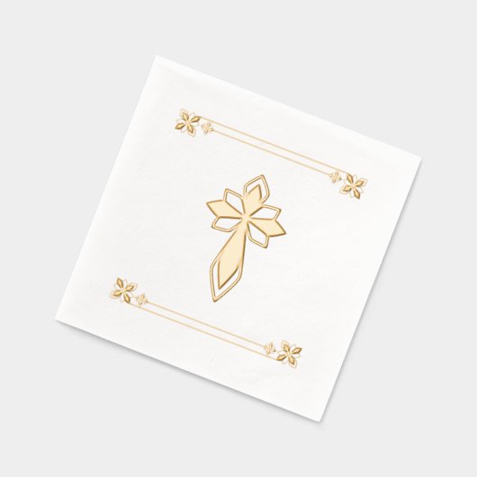 Elegantes dekoratives Cross No Text Religious Even Servietten Mit Folie (Links)