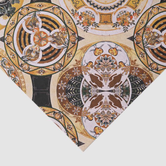 Elegantes Dekoratives Jugendstil Seidenpapier (Ausschnitt)