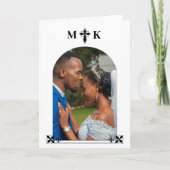 Elegantes dekoratives Monogramm-Foto Dankeskarte (Vorderseite)