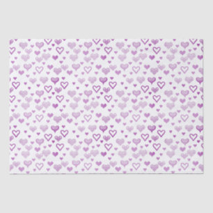 Elegantes Dekoratives Vintages Lila Herzmuster Seidenpapier