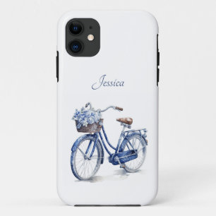 Elegantes Delft-Blau-Blumen-Fahrrad personalisiert Case-Mate iPhone Hülle