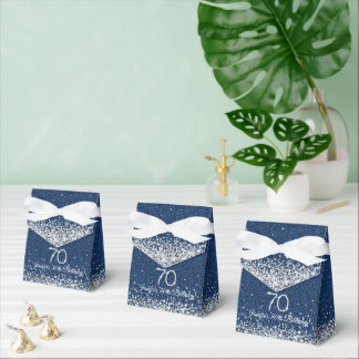 Elegantes Denim & Diamonds 70. Geburtstag Geschenkschachtel