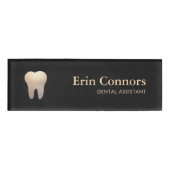 Elegantes Dental Assistant Dentist Tooth Logo Namenschild (Vorderseite)