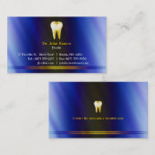 Elegantes Dental Blue Gold Visitenkarte (Vorne/Hinten)