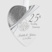 Elegantes Design - 25. Hochzeitstag Ornament (Vorderseite)