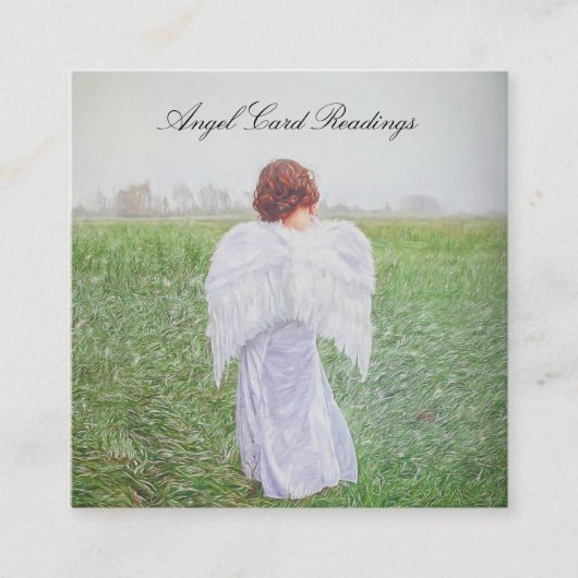 Elegantes Design Angelkarte Lesen Quadratische Visitenkarte (Vorderseite)