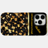 Elegantes Design aus schwarzem und goldfarbenem Ma Case-Mate iPhone Hülle (Rückseite (Horizontal))
