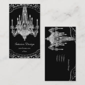 Elegantes Design aus Silver Black Chandelier Visitenkarte (Vorne/Hinten)