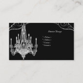 Elegantes Design aus Silver Black Chandelier Visitenkarte (Rückseite)