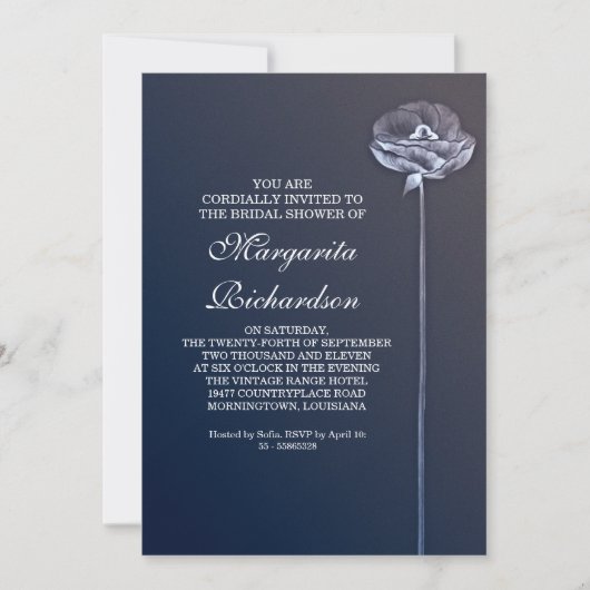 Elegantes Design Brautdusche Einladungen (Vorderseite)
