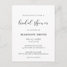 Elegantes Design Bridal Dusche Einladung Postkarte