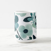 Elegantes Design der Blue Aqua Floral Tasse (Mittel)