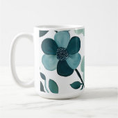 Elegantes Design der Blue Aqua Floral Tasse (Links)