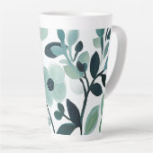 Elegantes Design der Blue Aqua Floral Tasse (Rechte Ecke)