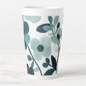 Elegantes Design der Blue Aqua Floral Tasse (Vorderseite)
