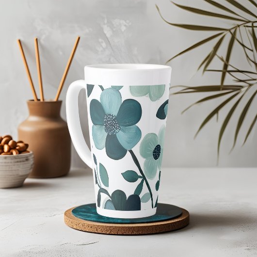 Elegantes Design der Blue Aqua Floral Tasse