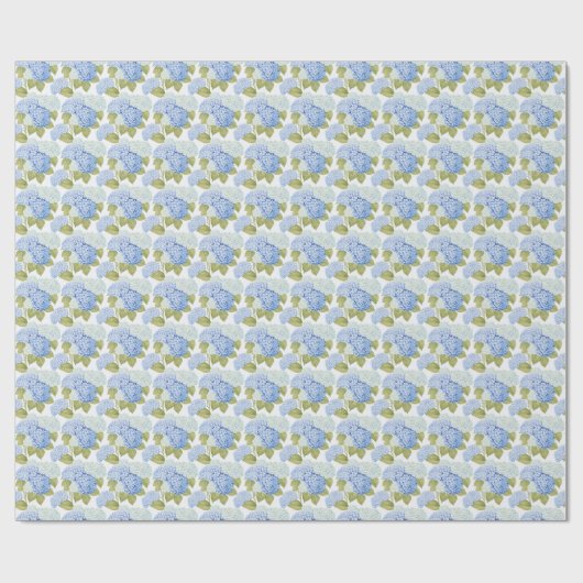 Elegantes Design der Blue Hydragea-Blume Geschenkpapier (Flach)