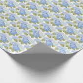 Elegantes Design der Blue Hydragea-Blume Geschenkpapier (Ecke)