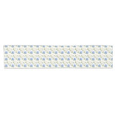 Elegantes Design der Blue Hydragea-Blume Kurzer Tischläufer (Horizontal)