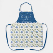 Elegantes Design der Blue Hydragea-Blume Schürze (Vorderseite)