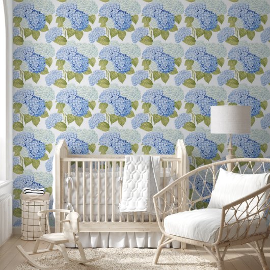 Elegantes Design der Blue Hydragea-Blume Tapete (Kinder)