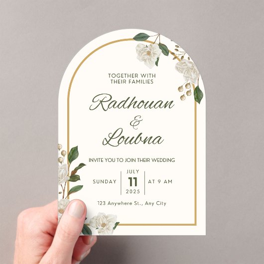 Elegantes Design der blumengeschmückten Einladungs Acryleinladungen (Insitu (Handheld))