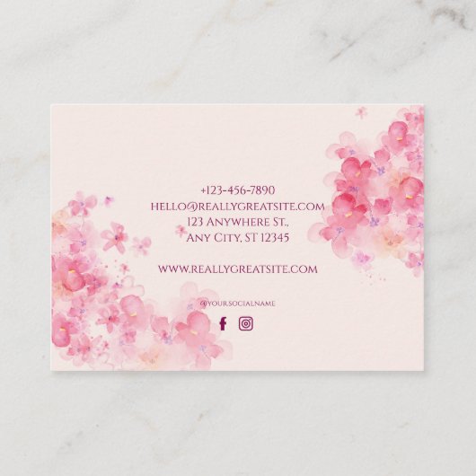 Elegantes Design der floralen Visitenkarte (Rückseite)