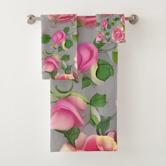 Elegantes Design der französischen Rose Garden Badhandtuch Set (Insitu)