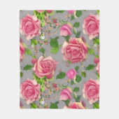 Elegantes Design der französischen Rose Garden Fleecedecke (Vorderseite)