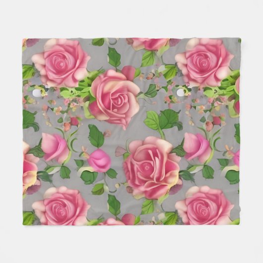 Elegantes Design der französischen Rose Garden Fleecedecke (Vorderseite (Horizontal))