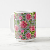 Elegantes Design der französischen Rose Garden Kaffeetasse (Vorderseite Links)