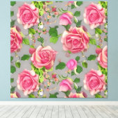 Elegantes Design der französischen Rose Garden Leinwanddruck (Insitu (Holzboden))