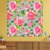 Elegantes Design der französischen Rose Garden Leinwanddruck (Insitu (Wohnzimmer))