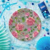 Elegantes Design der französischen Rose Garden Pappteller (Party)
