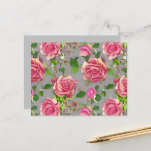 Elegantes Design der französischen Rose Garden Postkarte