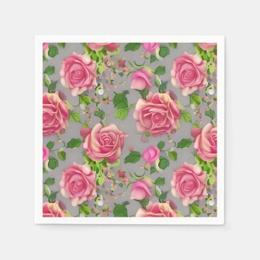 Elegantes Design der französischen Rose Garden Serviette (Vorderseite)