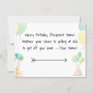 Elegantes Design der Geburtstagskarte Postkarte