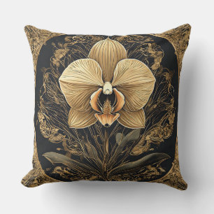 Elegantes Design der goldenen Orchidee Kissen