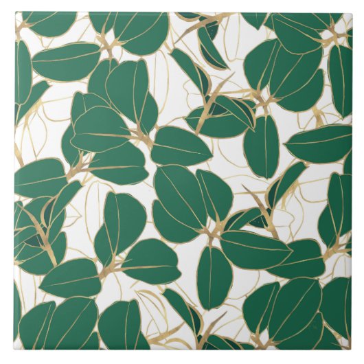 Elegantes Design der grünen Pflanze Fliese (Vorderseite)