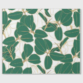 Elegantes Design der grünen Pflanze Geschenkpapier (Flach)