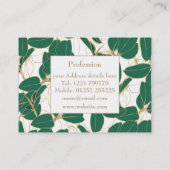 Elegantes Design der grünen Pflanze Visitenkarte (Rückseite)
