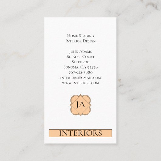 Elegantes Design der Holztür-Zuhause - Innengestal Visitenkarte (Rückseite)