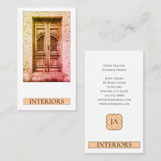 Elegantes Design der Holztür-Zuhause - Innengestal Visitenkarte (Vorne/Hinten)